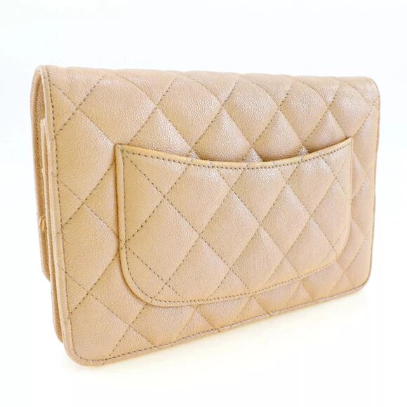 CHANEL Classic Chain Wallet Chain wallet Matelasse Purse beige/Gold Hardwa... - Picture 6 of 9